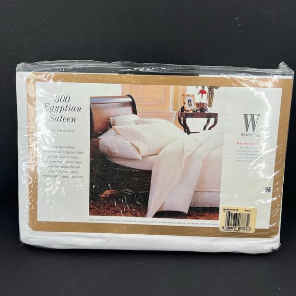 Wamsutta 300 Count Egyptian Sateen White Queen Fitted Sheet - Picture 6 of 8
